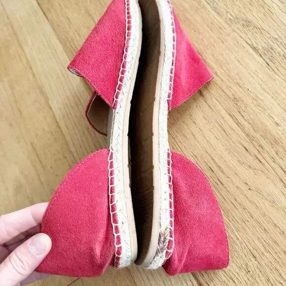 Macarena Womens Red Espadrilles Flats Suede Leather Shoes Sz 9/40 Made in Spain - Picture 8 of 9